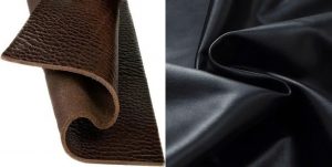 Cận cảnh bề mặt da Full Grain và da PU