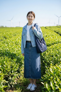 Outfit 1 - "Denim-on-Denim" – Bụi Bặm, Cá Tính & Trendy